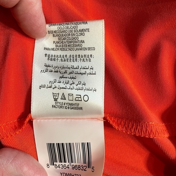 BCBGeneration Tangerine‎ One Shoulder Strap Ruching - Picture 5 of 6